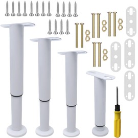 CNKHDZ Pack of 4 Adjustable Furniture Feet, Furniture Feet, Height Adjustable, 18-32 cm, White Furniture Legs, Furniture Legs for Cabinet, TV Cabinet, Bed, Sofa, Bedside, Chair, Bathroom Cabinet