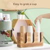GCWSTJK Wood Coffee Cup and Lid Holder Organizer, Disposable Cup