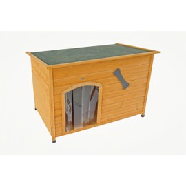 CHURRZZ Wooden Doghouse for Small, Medium, Large Dogs, Waterproof, Outdoor/Indoor Kennel,Puppy Shelter with Elevated Floor (Natural, M)