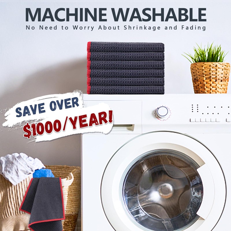 Airlab Microfiber Cleaning Cloths Waffle Weave Kitchen Towels Lint Free