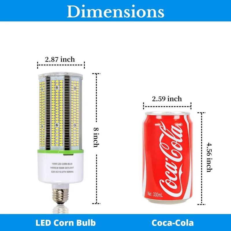 TJBB 2 Pack 100W Led Corn Cob Light Bulb, E26/E39