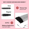Corconess Skinny Mascara Wands 50pcs Mini Eyelash Brushes Disposable Lash