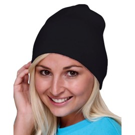 Made in USA Winter Knit Short Stretchy Beanie - Black