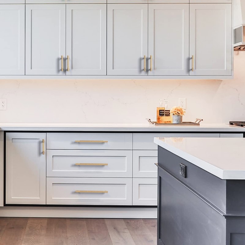 Amerdeco 10 Pack Matte Black Knurled Cabinet Pulls 160mm Hole