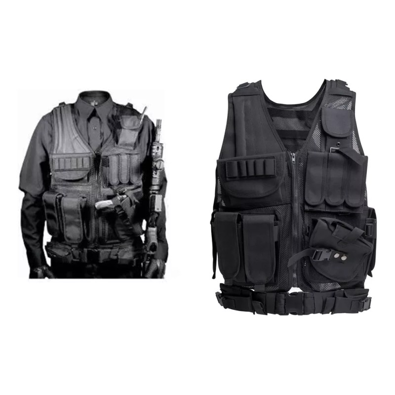 PopBabies Chaleco Tactico Porta Placas Militar Airsoft Paintball Bolso