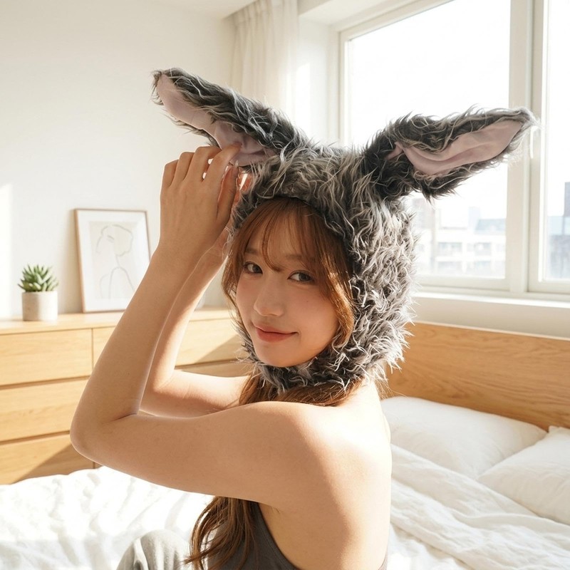 Moerstar Rabbit Ears, Hat, Cosplay, Halloween, Fluffy, Rabbit, Unisex, Cute,