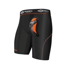 Shock Doctor Ultra Pro Compression Shorts Supporter w/ Ultra Cup protector, Youth & Adult sizes, Black, Large
