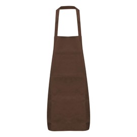 QUARKZMAN Plain Bib Aprons Washable Aprons Kitchen Cooking Aprons Polyester Art Aprons with 2 Pockets for Kitchen Women Men Adult Chef Restaurant BBQ Painting Crafts Brown, brown