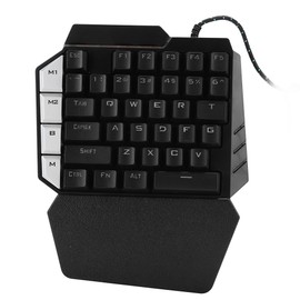 Single Hand Mechanical Gaming Keyboard with LED Light USB 38 Keys One Hand Keyboard for Computer