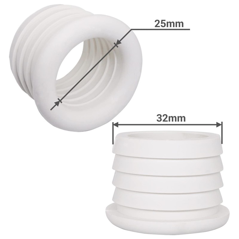 SKIR'CO White 32 x 25 mm Rubber Sleeve for Drain
