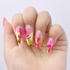 NGMATY Press On Nails Summer Floral Painted French Tropical Medium
