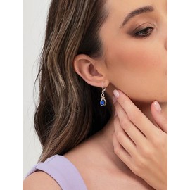 PYNZY Black and White Infinity Dangle Drop Earrings for Women, 925 Sterling Silver Earring Teardrop Birthstone Twist Earrings for Jewelry Gifts, Sterling Silver, No Gemstone