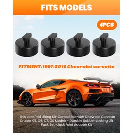 Seppicsa 4 Pcs Rubber Jack Pads Compatible with Corvette C5 C6 C7 C8, Corvette Lifting Pucks Floor Jack Lifting Puck Jack Pad Adapter, Frame Rail Protector