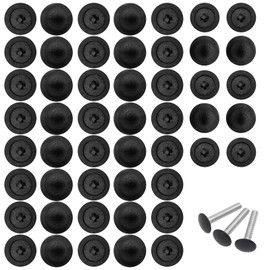 DHWEKU Pack of 50 Screw Covers, Phillips Cover Caps, Phillips Screws, Diameter 12 mm, Plastic Phillips Screw Lid, Black Screw Decorative Covers