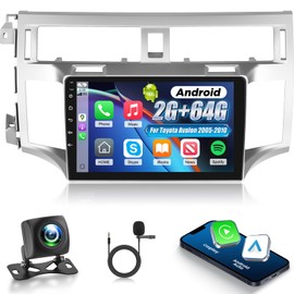 [2+64G] NHOPEEW Car Radio for Toyota Avalon 2005-2010 - Wireless Carplay and Android Auto - 9 Inch Touch Screen Android Car Stereo - DSP/GPS Navigation/WiFi/SWC/Bluetooth + AHD Backup Camera