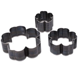 Cortador de troquel de cuero de flores de 3pcs, acero de aleación incisivo 1.2in 2 pulgadas de 2.8 pulgadas herramienta de perforación hueca para artículos de cuero hechos a mano