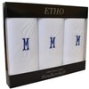 Mens/Gentlemens 3 Pack Plain White Handkerchiefs With 1 Letter Name