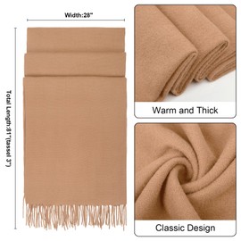 Darller Winter Scarf for Women Pashmina Shawls and Wraps for Evening Dresses Wedding Party Bridesmaid Warm Long Scarves Shawl, Camel