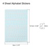 MECCANIXITY 4 Sheets Letter Resin Stickers 3D Small A to