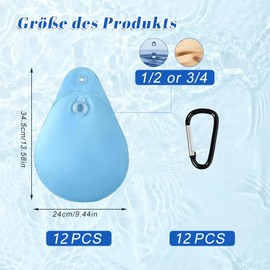 ASOFTY Pack of 12 Pool Wall Bags, 34.5 x 24 cm Pool Cover Weights Water Bag with 8 Hooks, Water Bag for Swimming Pools, Winter Pool Hanging Bag for Pool Cover