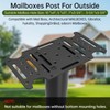 KOMOHOM 43" Mailbox Post with Mounting Bracket, Black In-Ground Mounting