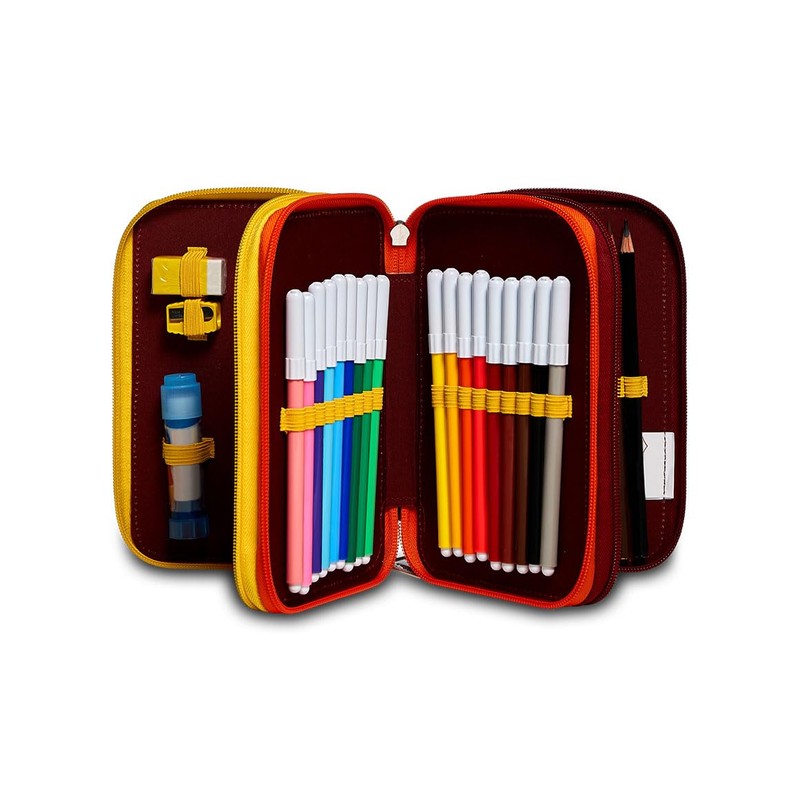 Seven S.P.A. A.S. Roma Calcio 3 Zip Case Yellow Red