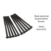 Generic Pack of 10 Electrical Screws 75mm X 3.5mm Black