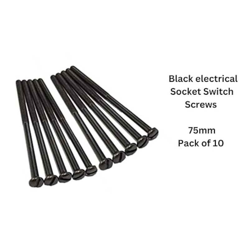 Generic Pack of 10 Electrical Screws 75mm X 3.5mm Black