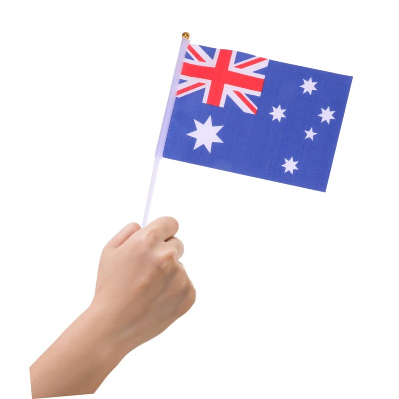 Ciieeo Australia Stick Flag Hand Held Flags Set of 50