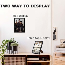 Picture Frame A4, Versatile A4 Black Picture Frame 21 x 29.7cm, Display, Landscape or Portrait Orientation, Wall-Mount & Desk Stand