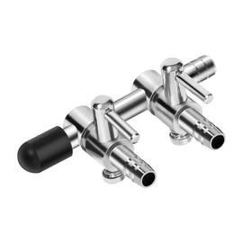 AQUANEAT Aquarium Air pump Splitter,Fish Tank Air Valve, Metal Stainless Steel Control Valve for Pump Accessories(X-Small 2 Way)
