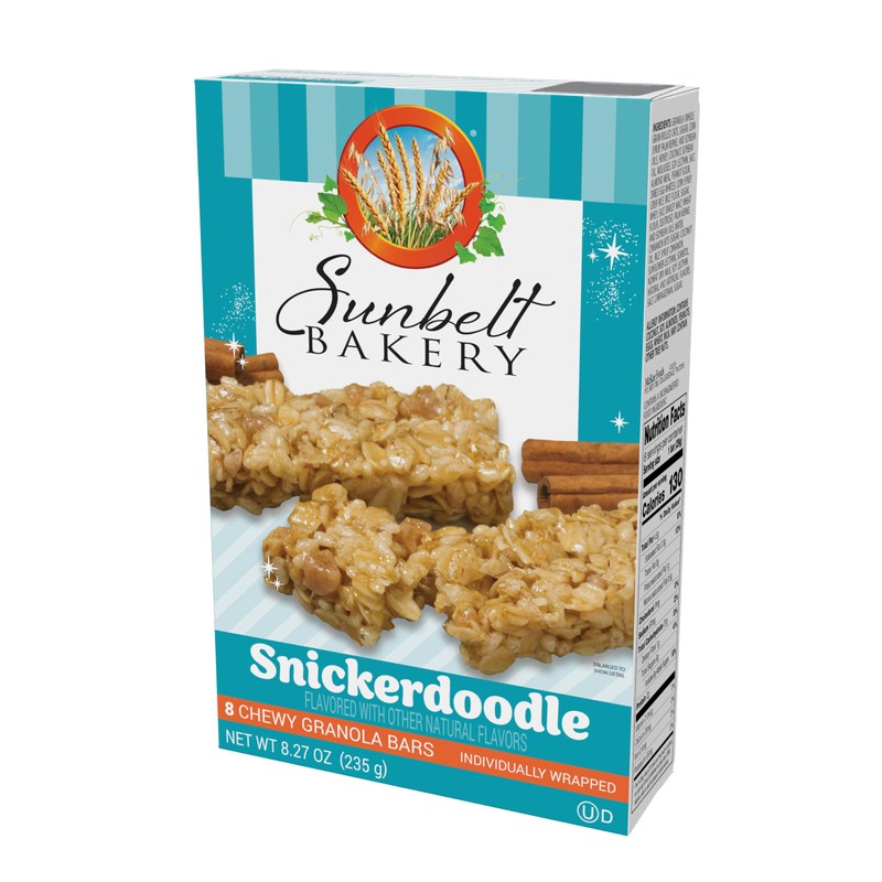 Sunbelt Bakery Snickerdoodle Chewy Granola Bars, 4 Boxes, 32 Individually