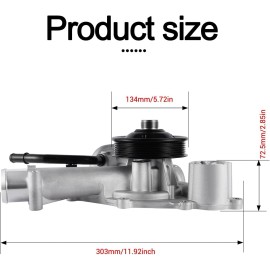 Unbranded  Water Pump w/gasket Fits Dodge Ram 1500 2500 3500 5.7L HEMI 2009-2018 68346912