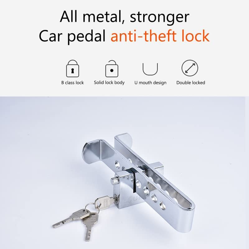 ECHOZONE General Car Anti-Theft Brake Clutch Lock, Heavy Duty Stainless