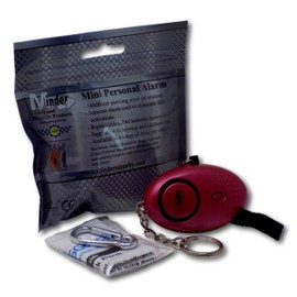 Minder 140db Police Approved Metallic Hot Pink Mini Minder Loud Personal Staff Panic Rape Attack Safety Security Alarm Keyring with Torch - Secured by Design Approved (Police Preferred Specification)