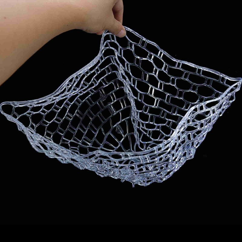 Outdoor Fly Fishing Landing Net Clear Rubber Replacement Mesh Bag(Mudium)