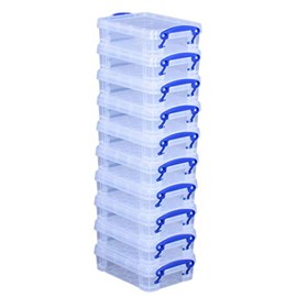 Really Useful Plastic Storage Box 0.35 Litre Clear (Pack of 10)