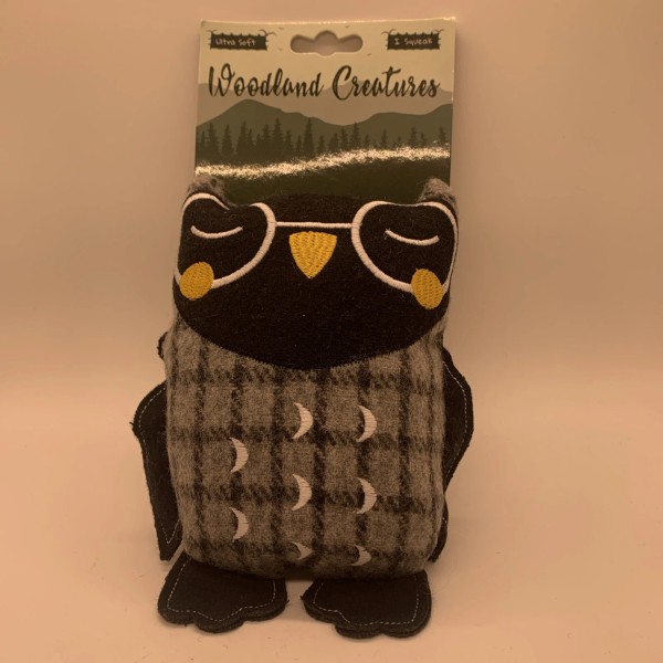 Pet Impulse Woodland Creatures Dog Toy Owl Squeaks Ultra Soft