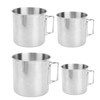 4pcs Outdoor Stainless Steel Cup Foldable Handle Nesting Cups for