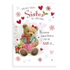 Piccadilly Greetings Cute Christmas Card Sister - 9 x 6