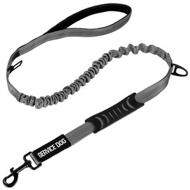 IronSeals 5.2-6 Ft Retractable Reflective Dog Leash Strong Bungee Shock Absorbing Dog Leash with Car Seatbelt and Double Padded Handle for Medium Large Dogs