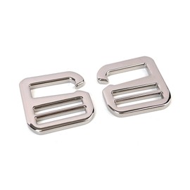 VersaKits 10 Pcs Flat Tri-glide Hook Buckle G Hook Silde Adjustable Fastener Belt Buckle for Strap Webbing, Silver, 1-1/4''