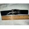 Unbranded Lot 4 black shiny patent leather mini belts silver