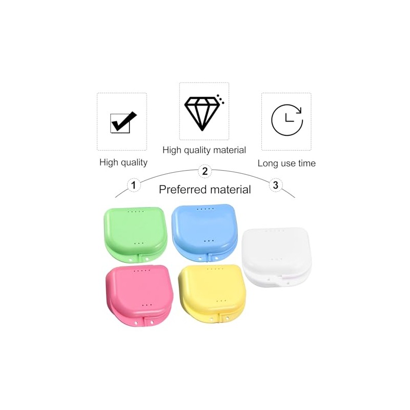 ROSENICE Retainer Case 5pcs Mouth Guard Case Ortodoncia Dental Retainer
