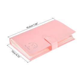 PATIKIL Business Card Holder, 1 Pack Plastic Portable Cards Binder Book Name Cards Organizer for Women Men, Pink