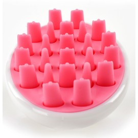 Zyllion Hair Shampoo Brush and Scalp Massager Care for Dandruff Removal, Scrubber, Hair Growth and Exfoliator with Flat and Pointed Soft Silicone Bristles for Women and Men - Pink (ZMA-12-PK)