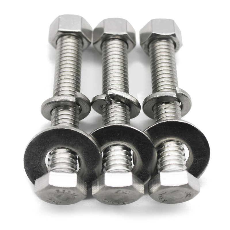 (10 Sets) 1/4-20x2-1/2" Stainless Steel Hex Head Screws Bolts, Nuts,