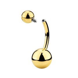 365 Sleepers 14G Belly Button Piercing Titanium Gold 8 mm 10 mm 12 mm 14 mm Bar Length Piercing Navel Long Titanium Belly Button Piercing Navel Bars 1.6 mm Navel Ring Woman Jewellery, Titanium