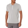Armani Exchange Men's Logo Zip Jersey Polo Shirt, Heather Grey