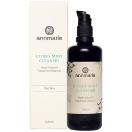 annmarie Limpiador de menta cítrica para el cuidado de la piel, limpiador diario de poros profundos para pieles grasas y mixtas, lavado facial de aloe
